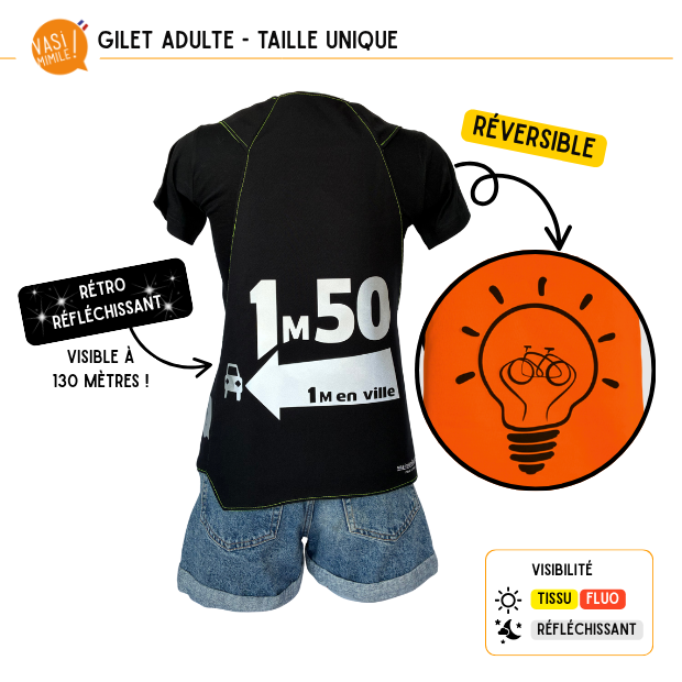Gilet fluo réversible - 1m50 & Ampoule