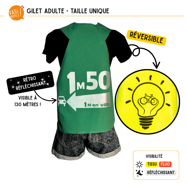 Gilet fluo réversible - 1m50 & Ampoule