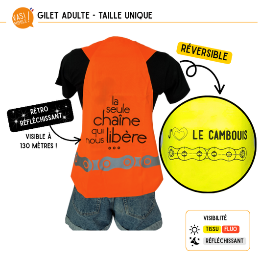 Gilet fluo réversible - J'aime le cambouis