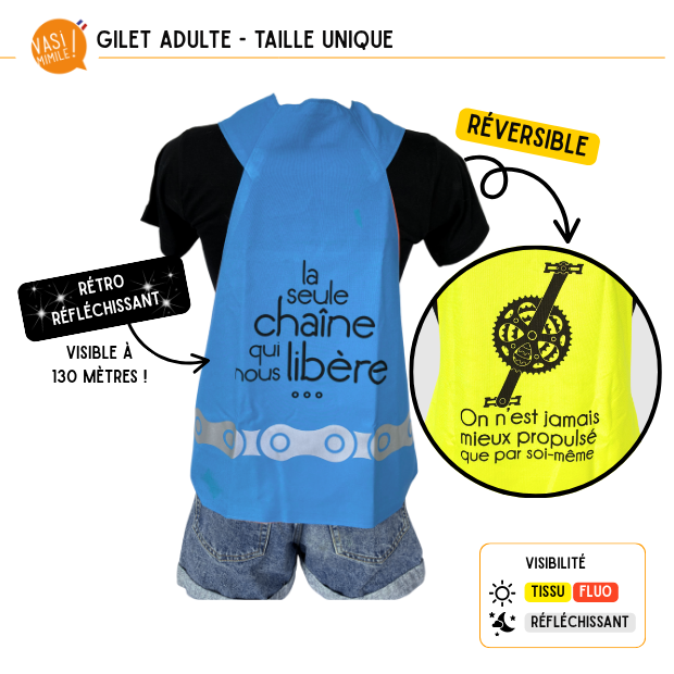 Gilet fluo réversible - La seule chaîne qui nous libère