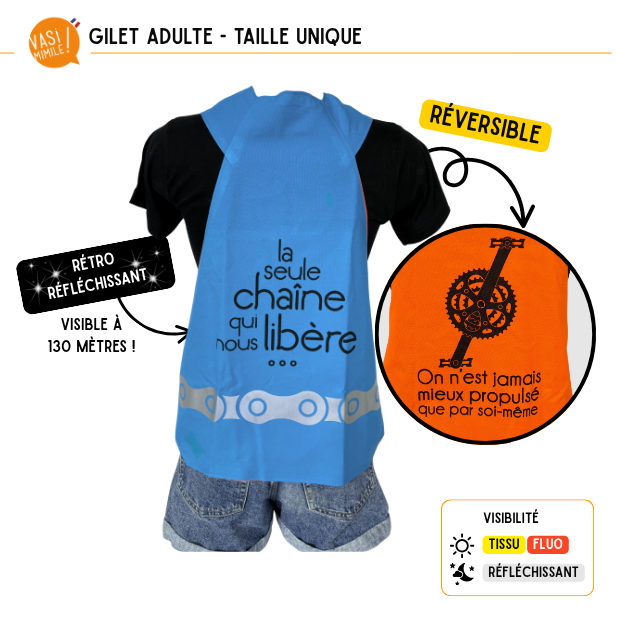 Gilet fluo réversible - La seule chaîne qui nous libère