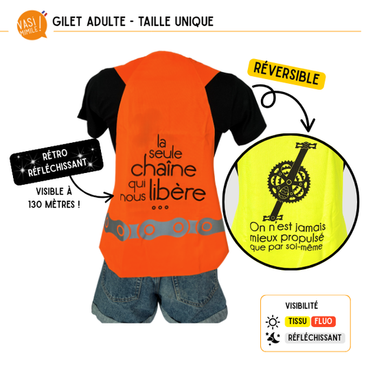 Gilet fluo réversible - La seule chaîne qui nous libère
