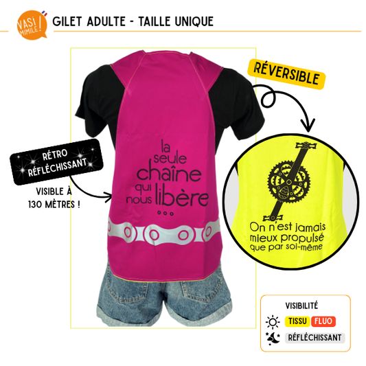 Gilet fluo réversible - La seule chaîne qui nous libère
