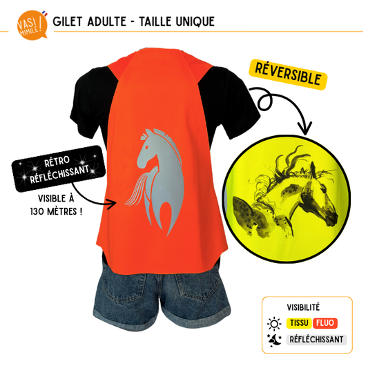 Gilet fluo réversible - Cheval