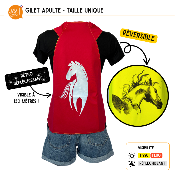 Gilet fluo réversible - Cheval