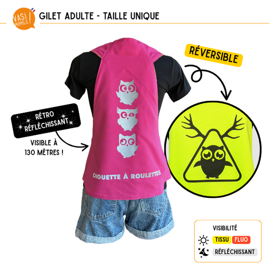 Gilet fluo réversible - Chouette à roulettes