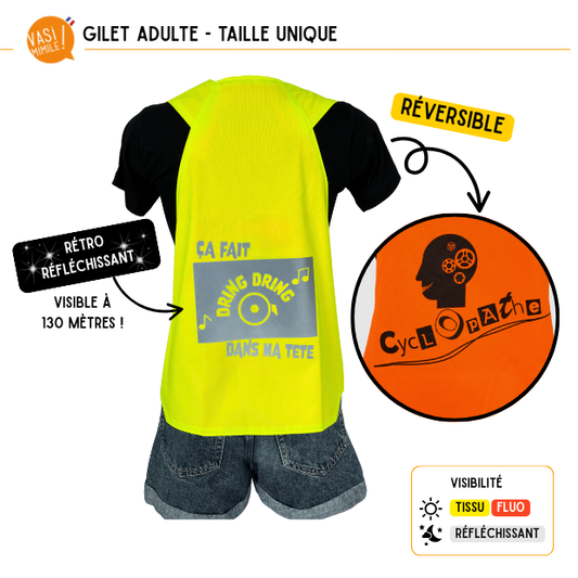 Gilet fluo réversible - Dring Cyclopathe