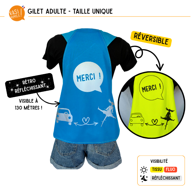 Gilet fluo réversible - Merci !