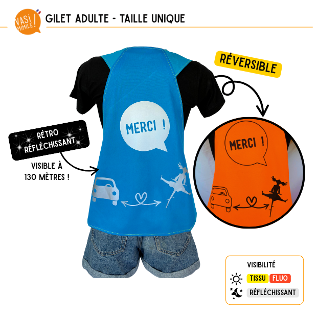 Gilet fluo réversible - Merci !