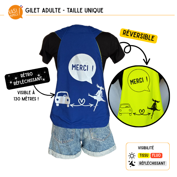 Gilet fluo réversible - Merci !