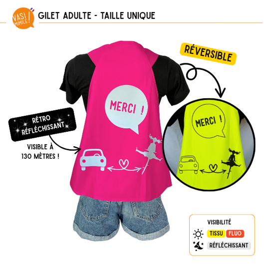 Gilet fluo réversible - Merci !