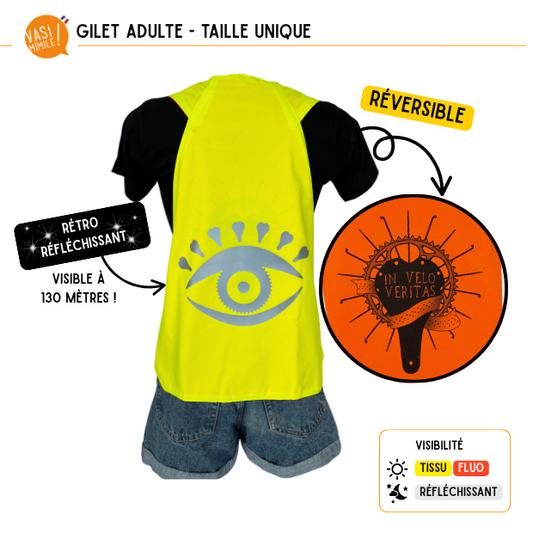 Gilet fluo réversible - Oeil & In velo veritas