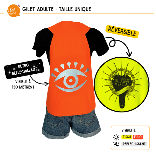 Gilet fluo réversible - Oeil & In velo veritas