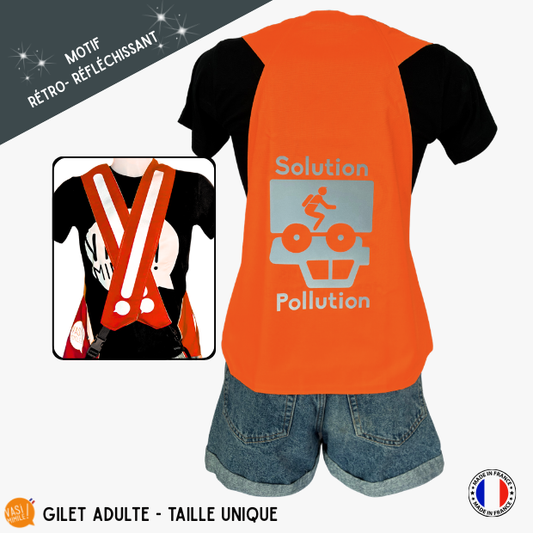 Gilet adulte fluo réfléchissant - Solution