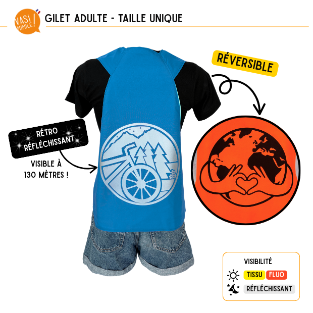 Gilet fluo réversible - Travel Love earth