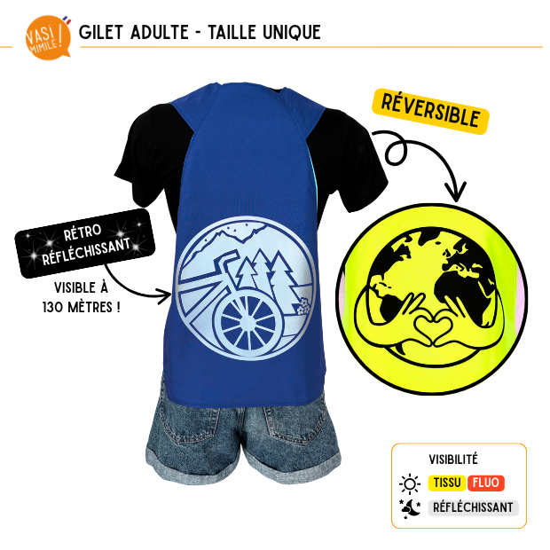 Gilet fluo réversible - Travel Love earth