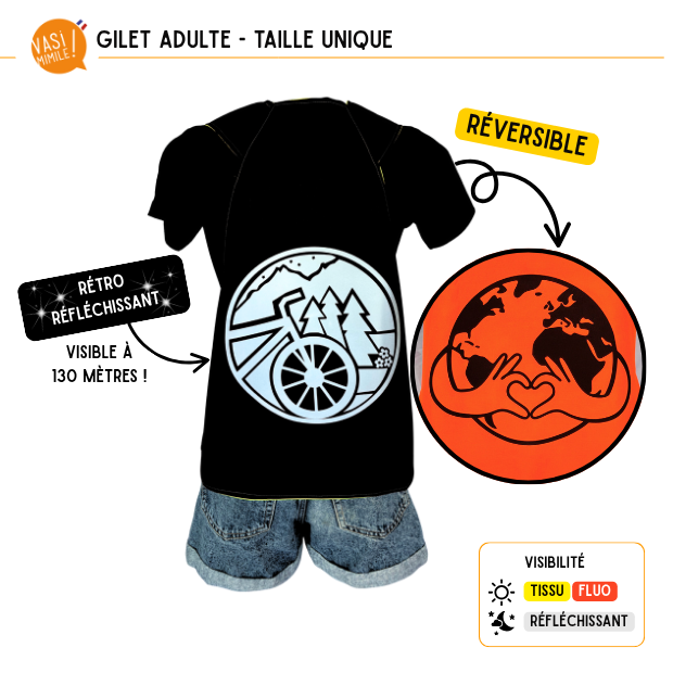 Gilet fluo réversible - Travel Love earth