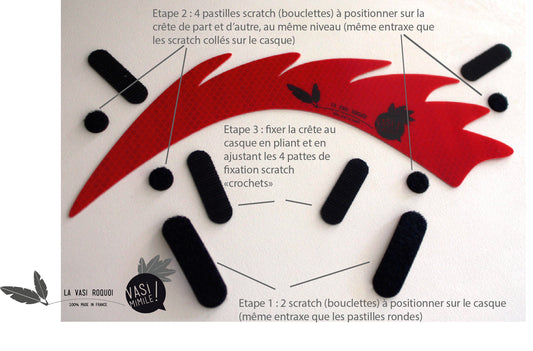 Lot 3 crêtes - accessoire pour casque