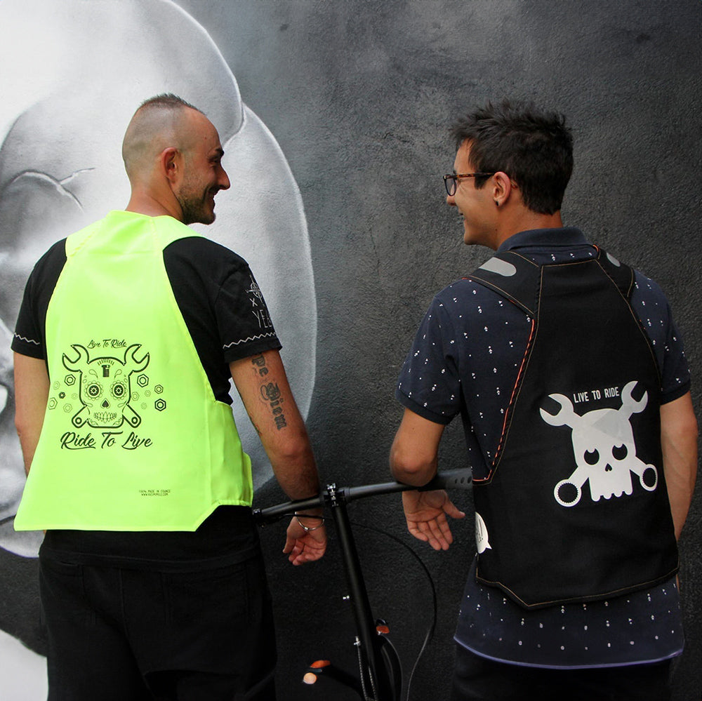 Gilet fluo réversible - Live to ride & Ride to live