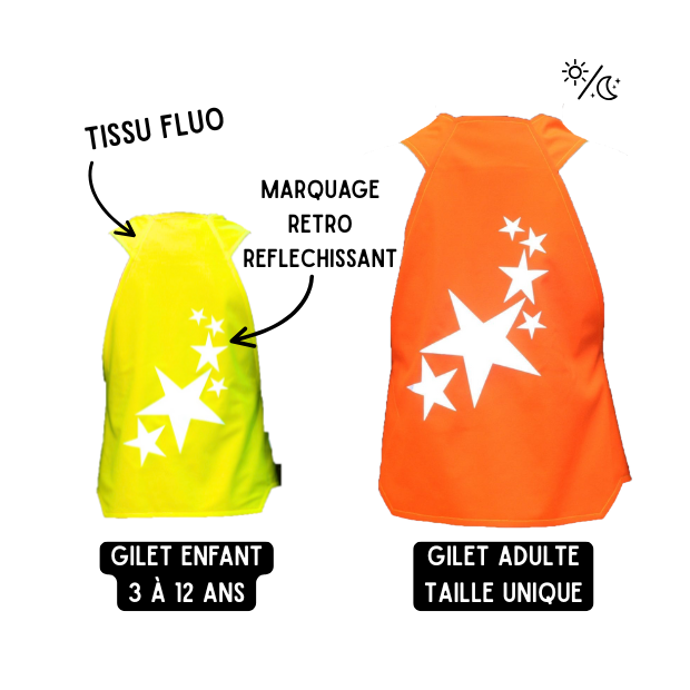 Pack étoiles - 1 gilet adulte et 1 gilet enfant
