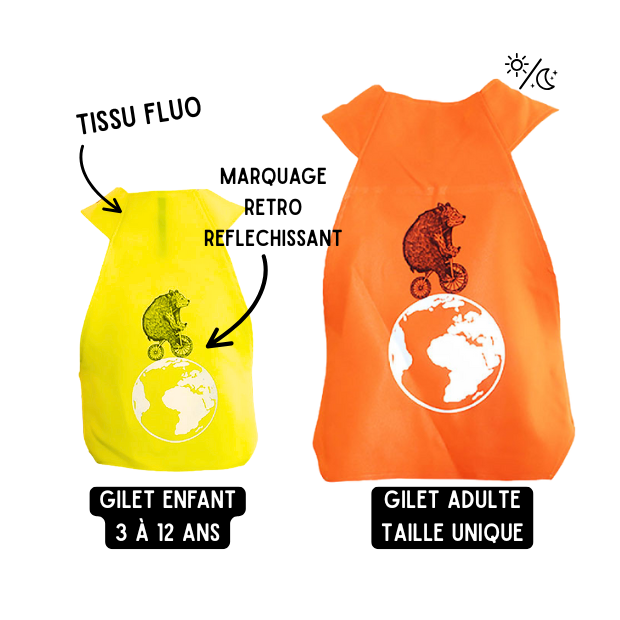 Pack ours - 1 gilet adulte et 1 gilet enfant