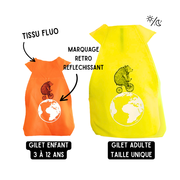 Pack ours - 1 gilet adulte et 1 gilet enfant