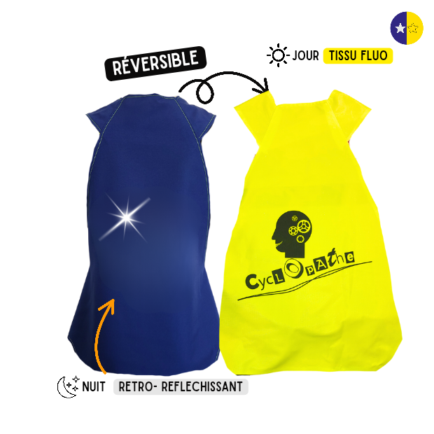 Gilet fluo réversible - Dring Cyclopathe