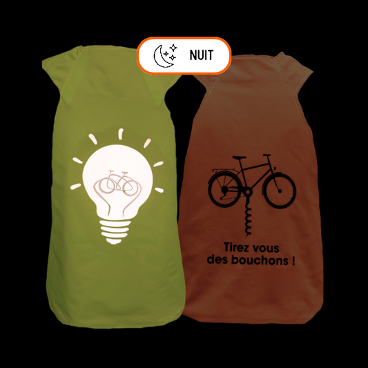 Gilet fluo réversible - Ampoule & Tirez-vous des bouchons
