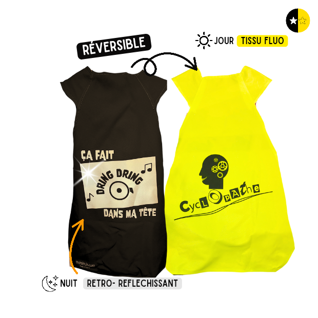 Gilet fluo réversible - Dring Cyclopathe