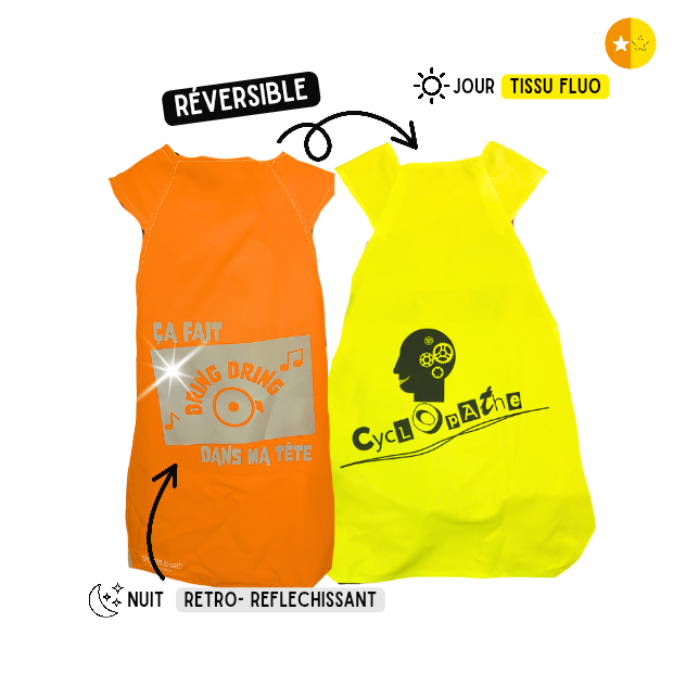 Gilet fluo réversible - Dring Cyclopathe