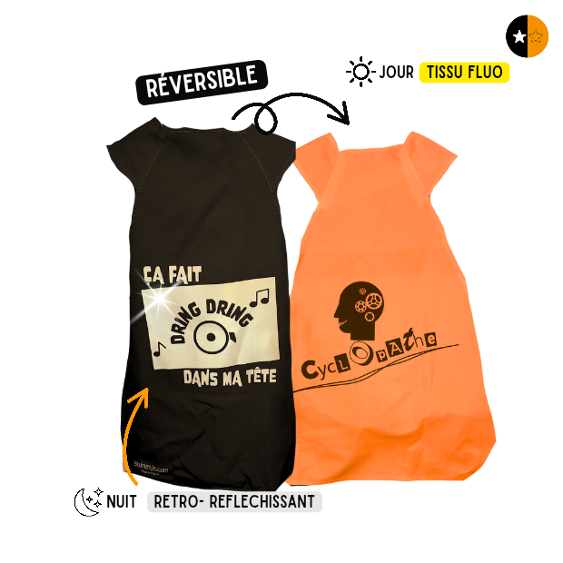 Gilet fluo réversible - Dring Cyclopathe