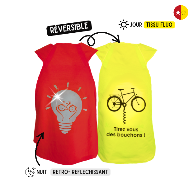 Gilet fluo réversible - Ampoule & Tirez-vous des bouchons