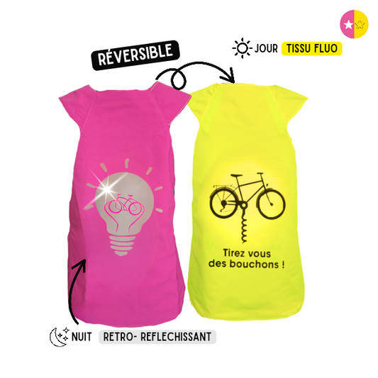 Gilet fluo réversible - Ampoule & Tirez-vous des bouchons