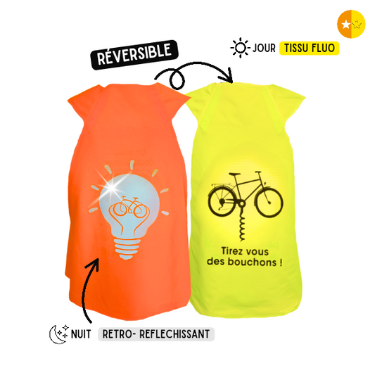 Gilet fluo réversible - Ampoule & Tirez-vous des bouchons