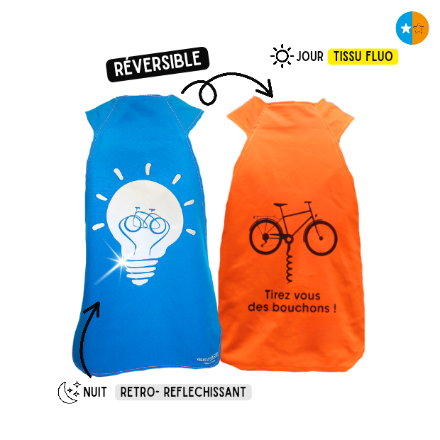 Gilet fluo réversible - Ampoule & Tirez-vous des bouchons