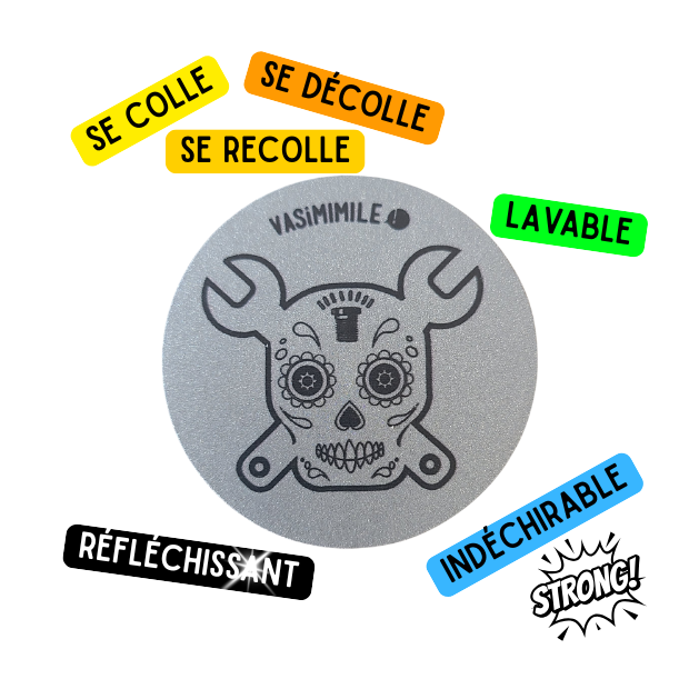 Sticker réfléchissant repositionnable et indéchirable - Rider