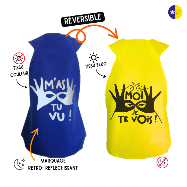 Gilet fluo réversible - M'as-tu vu ?! Je te vois