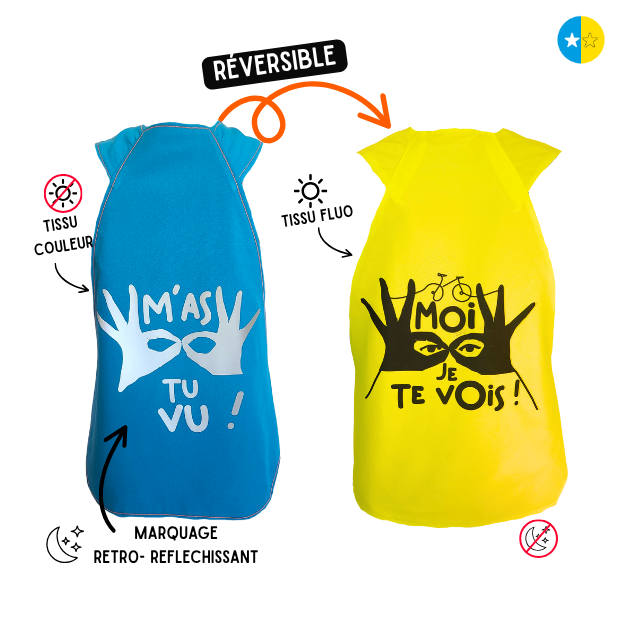 Gilet fluo réversible - M'as-tu vu ?! Je te vois