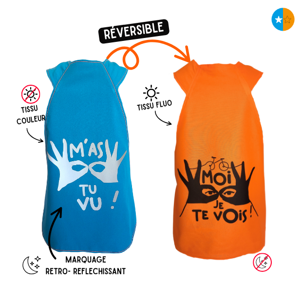 Gilet fluo réversible - M'as-tu vu ?! Je te vois