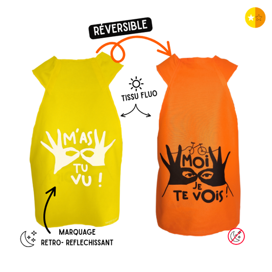 Gilet fluo réversible - M'as-tu vu ?! Je te vois