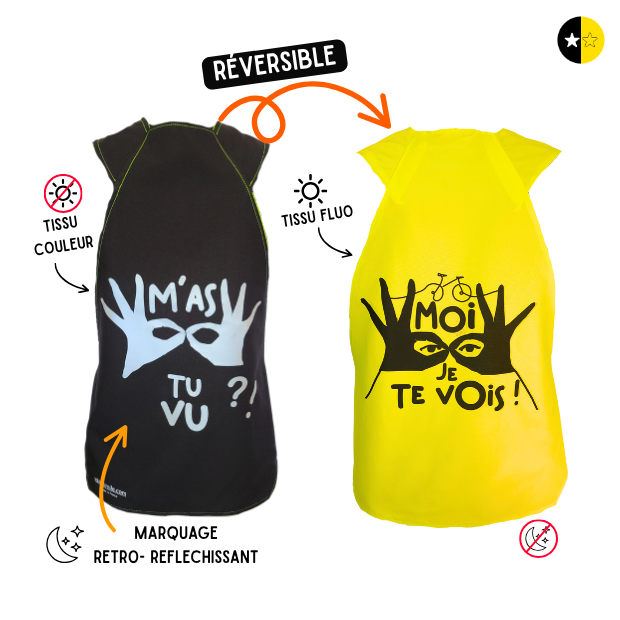 Gilet fluo réversible - M'as-tu vu ?! Je te vois