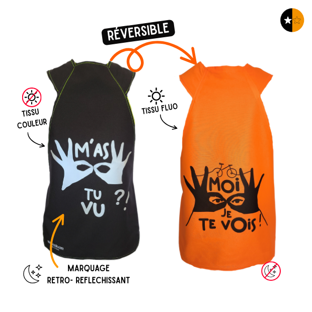 Gilet fluo réversible - M'as-tu vu ?! Je te vois