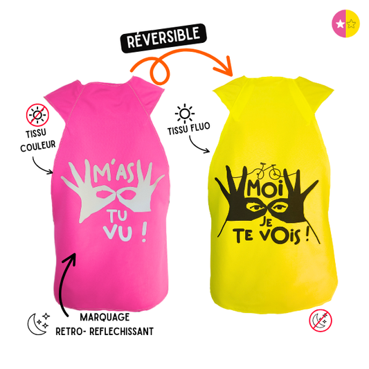 Gilet fluo réversible - M'as-tu vu ?! Je te vois