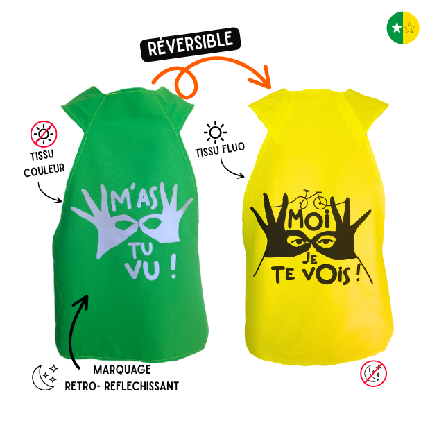 Gilet fluo réversible - M'as-tu vu ?! Je te vois
