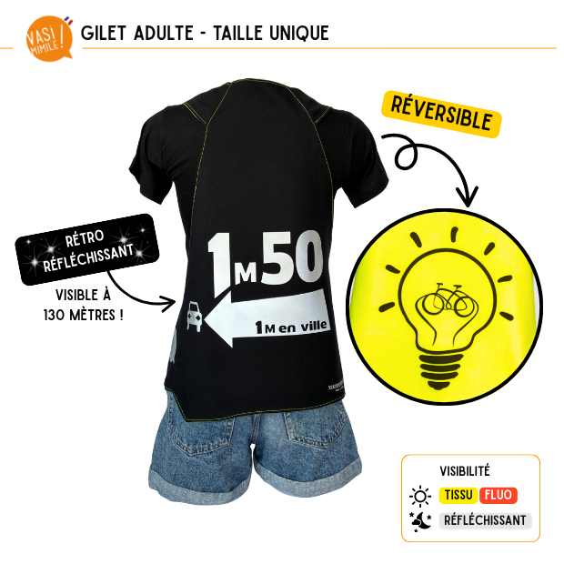 Gilet fluo réversible - 1m50 & Ampoule