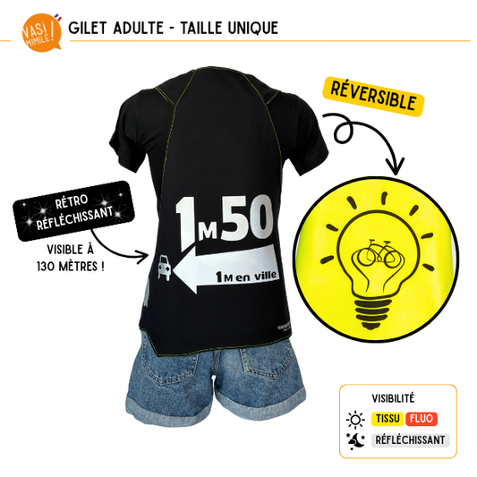 Gilet fluo réversible - 1m50 & Ampoule Noir