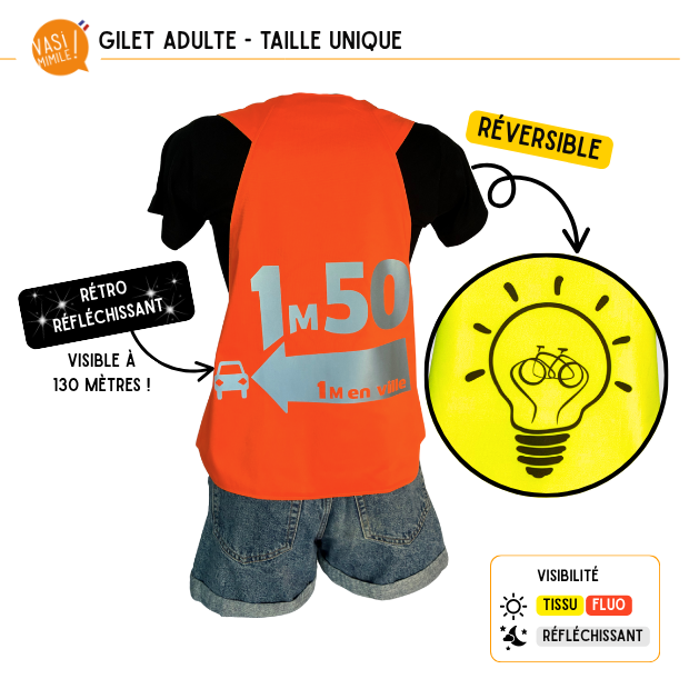 Gilet fluo réversible - 1m50 & Ampoule