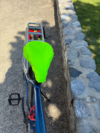 Couvre selle imperméable réversible - Bleu et jaune fluo