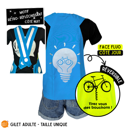 Gilet fluo réversible - Ampoule & Tirez-vous des bouchons