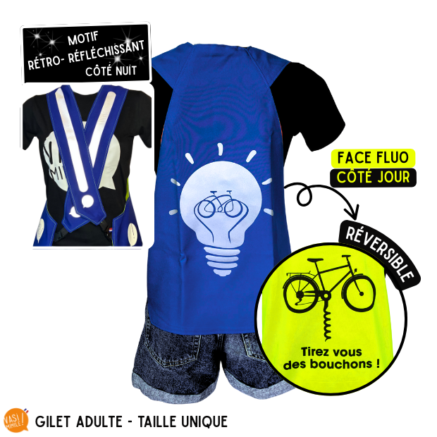 Gilet fluo réversible - Ampoule & Tirez-vous des bouchons